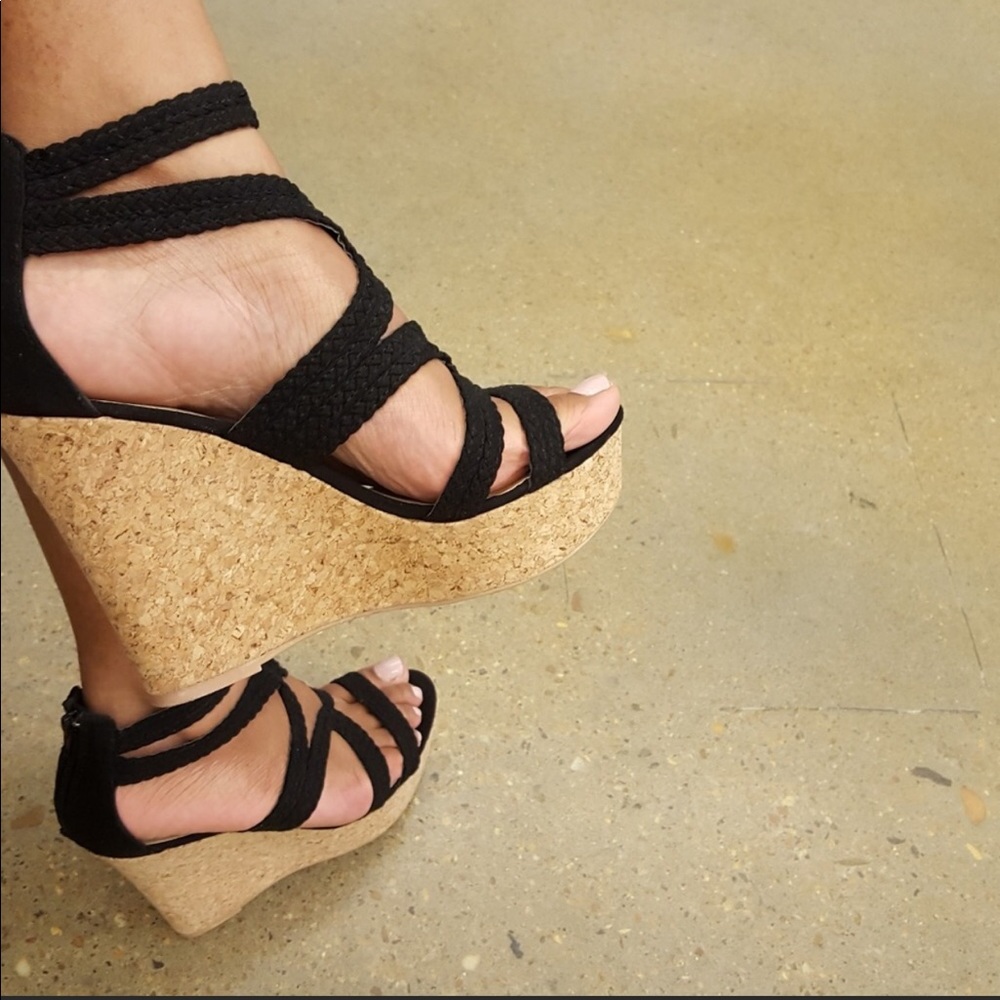Cork wedge sandals
